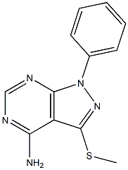 4-Amino-3-methylthio-1-phenyl-1H-pyrazolo[3,4-d]pyrimidine,,结构式