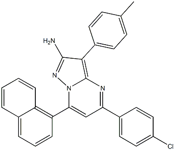 2-Amino-3-(4-methylphenyl)-5-(4-chlorophenyl)-7-(1-naphtyl)pyrazolo[1,5-a]pyrimidine 结构式