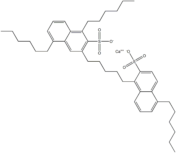 ビス(1,5-ジヘキシル-2-ナフタレンスルホン酸)カルシウム 化学構造式