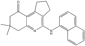 1,2,3,6,7,8-Hexahydro-4-(1-naphtylamino)-7,7-dimethyl-9H-cyclopenta[c]quinolin-9-one,,结构式