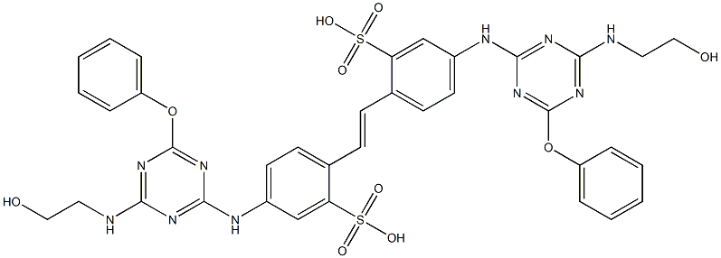 4,4'-Bis[4-(2-hydroxyethylamino)-6-phenoxy-1,3,5-triazin-2-ylamino]-2,2'-stilbenedisulfonic acid Structure