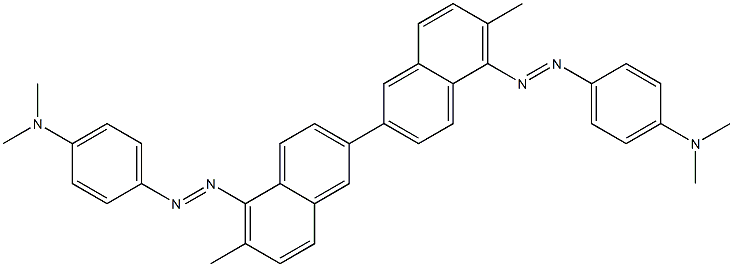 4,4'-ビス(4-ジメチルアミノフェニルアゾ)-3,3'-ジメチル-7,7'-ビナフタレン 化学構造式