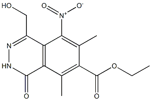 5-Nitro-1,2-dihydro-1-oxo-6,8-dimethyl-4-(hydroxymethyl)phthalazine-7-carboxylic acid ethyl ester Structure