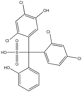(2,4-Dichlorophenyl)(2,4-dichloro-5-hydroxyphenyl)(2-hydroxyphenyl)methanesulfonic acid,,结构式