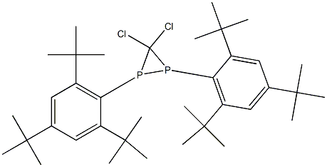 1,2-Bis[2,4,6-tri(tert-butyl)phenyl]-3,3-dichlorodiphosphirane Struktur