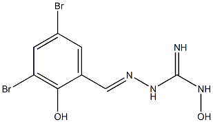 1-[(2-Hydroxy-3,5-dibromophenyl)methyleneamino]-3-hydroxyguanidine Structure