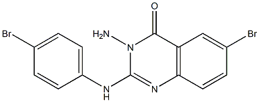 3-Amino-6-bromo-2-[(4-bromophenyl)amino]quinazolin-4(3H)-one 结构式