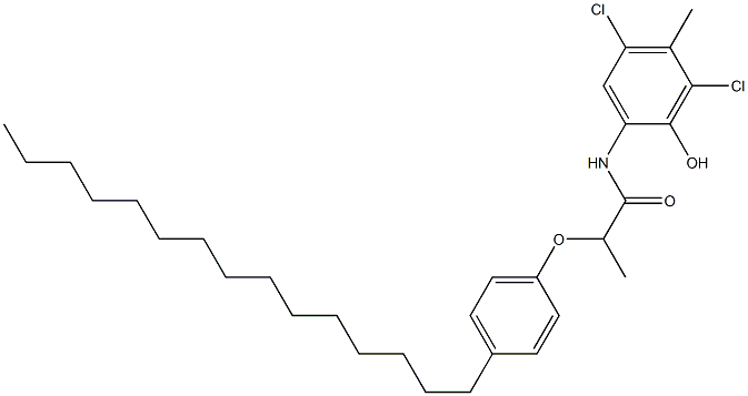 2-[2-(4-Pentadecylphenoxy)propanoylamino]-4,6-dichloro-5-methylphenol Structure