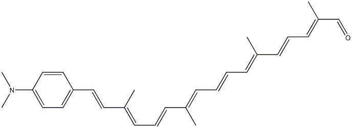 (2E,4E,6E,8E,10E,12E,14E,16E)-17-[4-(Dimethylamino)phenyl]-2,6,11,15-tetramethyl-2,4,6,8,10,12,14,16-heptadecaoctaene-1-one Struktur