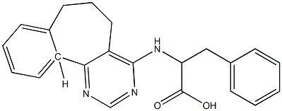 (S)-2-[[(6,7-Dihydro-5H-benzo[6,7]cyclohepta[1,2-d]pyrimidin)-4-yl]amino]-3-phenylpropanoic acid,,结构式