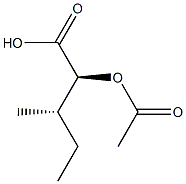 (2S,3S)-2-アセトキシ-3-メチル吉草酸 化学構造式