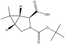 (1R,2S,5S)-3-(叔丁氧基羰基)-6,6-二甲基-3-氮杂双环[3.1.0]己烷-2-羧酸 结构式