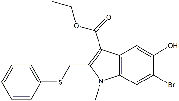 Ethyl 6-bromo-5-hydroxy-1-methyl-2-phenylthiomethylindole-3-carboxylate