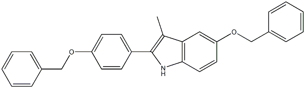 5-(Benzyloxy)-2-(4-(benzyloxy)phenyl)-3-methyl-1H-indole 化学構造式