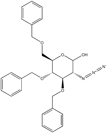 2-叠氮基-3,4,6-三-O-苄基-2-脱氧D-D-吡喃葡萄糖,,结构式