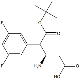 BOC-R-3-氨基-4-(3,5-二氟苯基)-丁酸, , 结构式