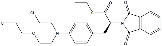 ethyl (S)-3-(4-((2-(2-chloroethoxy)ethyl)(2-chloroethyl)amino)phenyl)-2-(1,3-dioxoisoindolin-2-yl)propanoate,,结构式