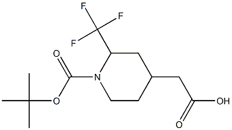 2-(1-(tert-butoxycarbonyl)-2-(trifluoromethyl)piperidin-4-yl)acetic acid Structure