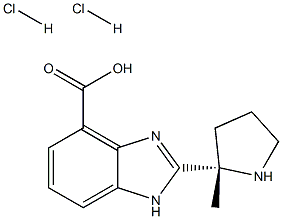 (S)-2-(2-甲基-2-吡咯烷基)-1H-苯并咪唑-4-甲酸二盐酸盐, 2306369-63-9, 结构式