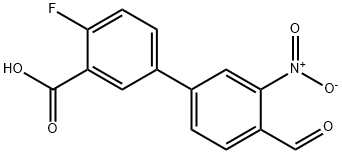 2-Fluoro-5-(4-formyl-3-nitrophenyl)benzoic acid,1403483-64-6,结构式