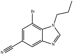 7-Bromo-1-propyl-1,3-benzodiazole-5-carbonitrile 化学構造式