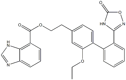 2-Ethoxy-1-((2'-(5-oxo-4,5-dihydro-1,2,4-oxadiazol-3-yl)biphenyl-4-yl)methyl)- Methyl 1H-benzimidazole-7-carboxylate Structure