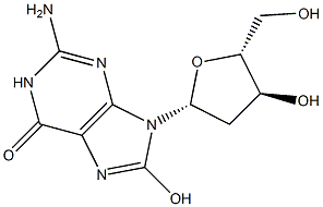 8-羟基-2'-脱氧鸟苷(15N5, 98%) 结构式