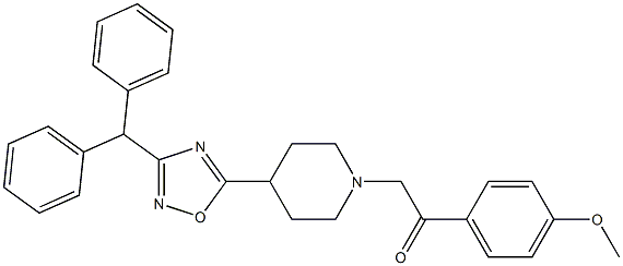 2-(4-[3-(DIPHENYLMETHYL)-1,2,4-OXADIAZOL-5-YL]PIPERIDIN-1-YL)-1-(4-METHOXYPHENYL)ETHANONE,,结构式