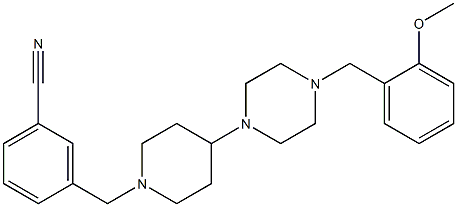 3-((4-[4-(2-METHOXYBENZYL)PIPERAZIN-1-YL]PIPERIDIN-1-YL)METHYL)BENZONITRILE 结构式