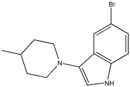 5-BROMO-3-(4-METHYL-PIPERIDIN-1-YL)-1H-INDOLE,,结构式