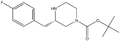 (S)-3-(4-FLUORO-BENZYL)-PIPERAZINE-1-CARBOXYLIC ACID TERT-BUTYL ESTER 化学構造式