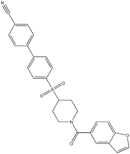 4'-([1-(1-BENZOFURAN-5-YLCARBONYL)PIPERIDIN-4-YL]SULFONYL)BIPHENYL-4-CARBONITRILE