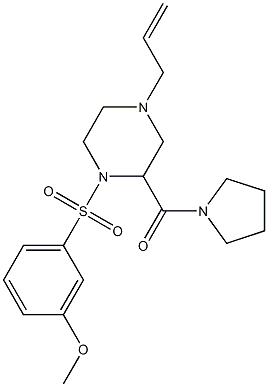 4-ALLYL-1-[(3-METHOXYPHENYL)SULFONYL]-2-(PYRROLIDIN-1-YLCARBONYL)PIPERAZINE Structure