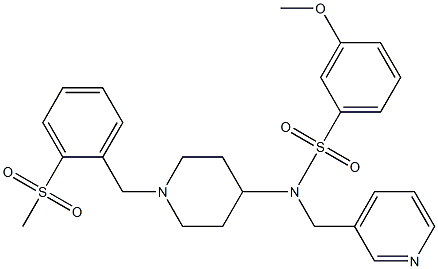 3-METHOXY-N-(1-[2-(METHYLSULFONYL)BENZYL]PIPERIDIN-4-YL)-N-(PYRIDIN-3-YLMETHYL)BENZENESULFONAMIDE 化学構造式