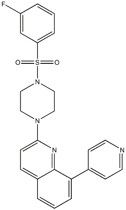 2-(4-[(3-FLUOROPHENYL)SULFONYL]PIPERAZIN-1-YL)-8-PYRIDIN-4-YLQUINOLINE Struktur