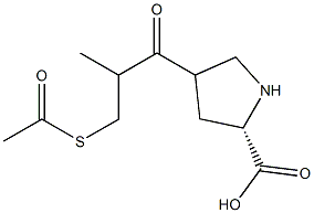 D-3-乙酰硫代-2-甲基丙酰-L-脯氨酸,,结构式