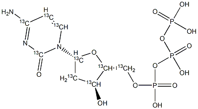 2'-Deoxycytidine 5'-Triphosphate-13C9,,结构式