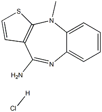 2-甲基-4-氨基-10H-噻吩并[2,3-B][1,5]苯二氮杂卓盐酸盐 结构式