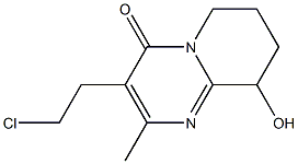 3-(2-氯乙基)-6,7,8,9-四氢-9-羟基-2-甲基-4H-吡啶并[1,2-A]嘧啶-4-酮, , 结构式