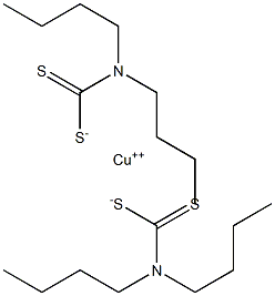 N,N-二正丁基二硫代氨基甲酸铜, , 结构式