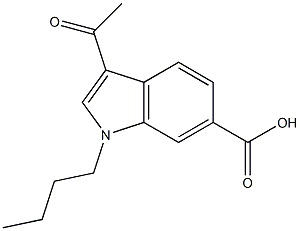 N-butyl-3-acetyl-6-carboxyindole Struktur