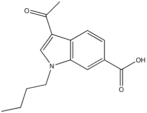 N-butyl-3-acetyl-6-carboxyindole 化学構造式