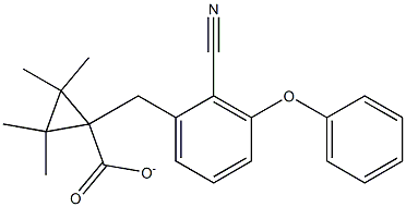 (R,S)-2-氰基-3-苯氧基苄基-2,2,3,3-四甲基环丙烷羧酸酯, , 结构式