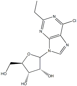 2-ethyl-6-chloro-9-(D-ribofuranosyl)purine Structure