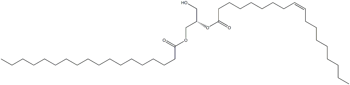 1-octadecanoyl-2-(9Z-octadecenoyl)-sn-glycerol,,结构式