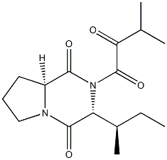 (3R,8aS)-2-(3-Methyl-2-oxobutyryl)-3-[(1R)-1-methylpropyl]-1,2,3,4,6,7 ,8,8a-octahydropyrrolo[1,2-a]pyrazine-1,4-dione Structure
