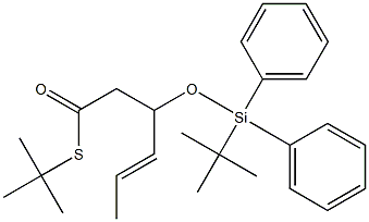 4-Hexenethioic acid, 3-(t-butyldiphenylsilyloxy)-, S-t-butyl ester,,结构式