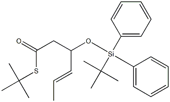 4-Hexenethioic acid, 3-(t-butyldiphenylsilyloxy)-, S-t-butyl ester Structure