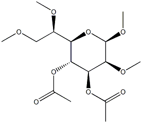 Methyl 3,4-di-O-acetyl-2,6,7-tri-O-methyl-alpha-l-glycero-d-mannohepto pyranoside Structure