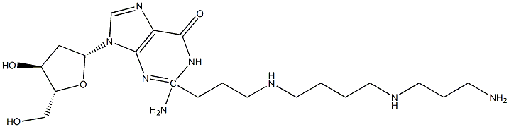2-(4,9,13-triazatridecyl)-2'-deoxyguanosine Structure
